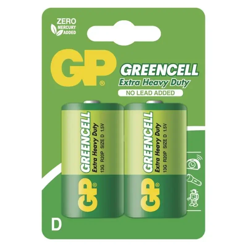 GP Greencell zinkochloridová batéria R20 (D), 2 ks - 1012412000