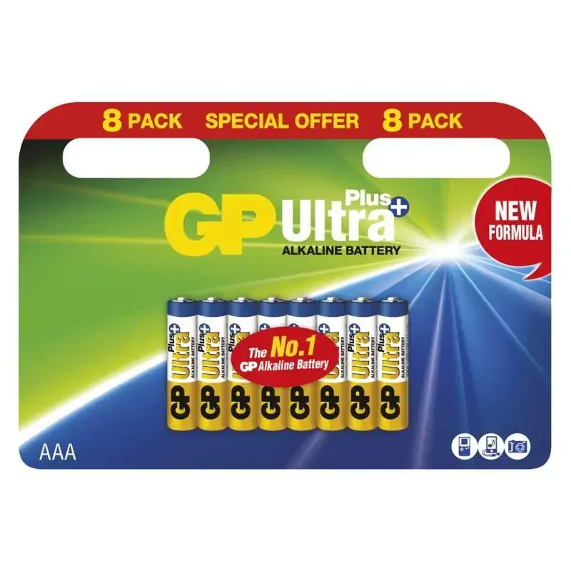 Alkalické batérie GP Ultra Plus AAA (LR03), 8 ks - 1017108000 Alkalické batérie GP Ultra Plus AAA (LR03), 8 ks - 1017108000