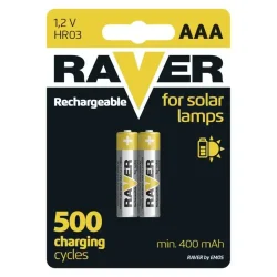 Nabíjacie batérie RAVER 400 mAh HR03 (AAA), 2 ks - 1332112040