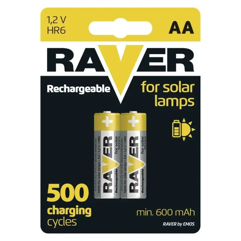 Nabíjacie batérie RAVER 600 mAh HR6 (AA), 2 ks - 1332212030