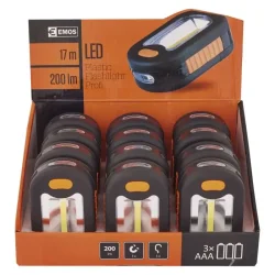COB LED pracovná baterka P3889, 200 lm, 3x AAA, 12 ks - 1440833100