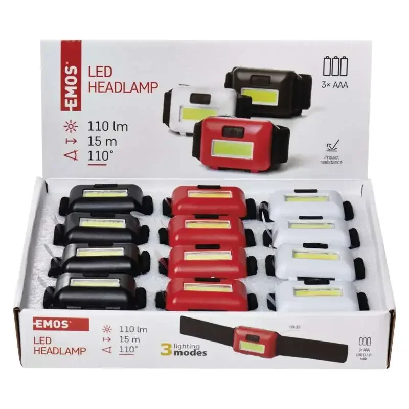 Čelovka COB LED P3538, 110 lm, 3× AAA, 12 ks - 1441283110
