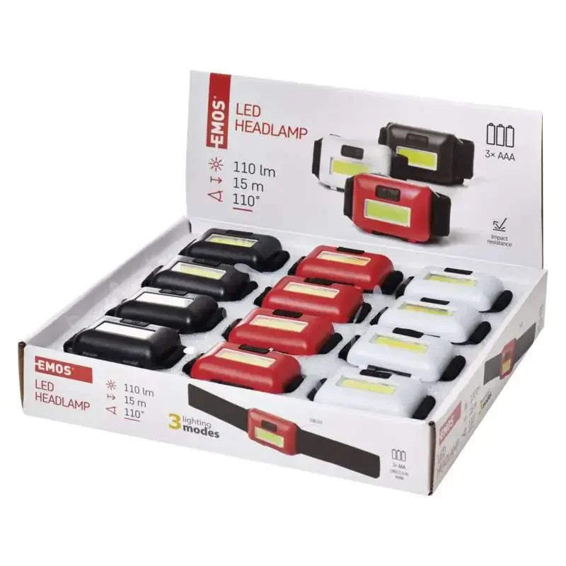 Čelovka COB LED P3538, 110 lm, 3× AAA, 12 ks - 1441283110
