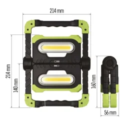 DOBÍJATEĽNÝ PRACOVNÝ REFLEKTOR 2×COB - 1450000320