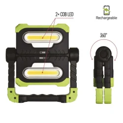 DOBÍJATEĽNÝ PRACOVNÝ REFLEKTOR 2×COB - 1450000320
