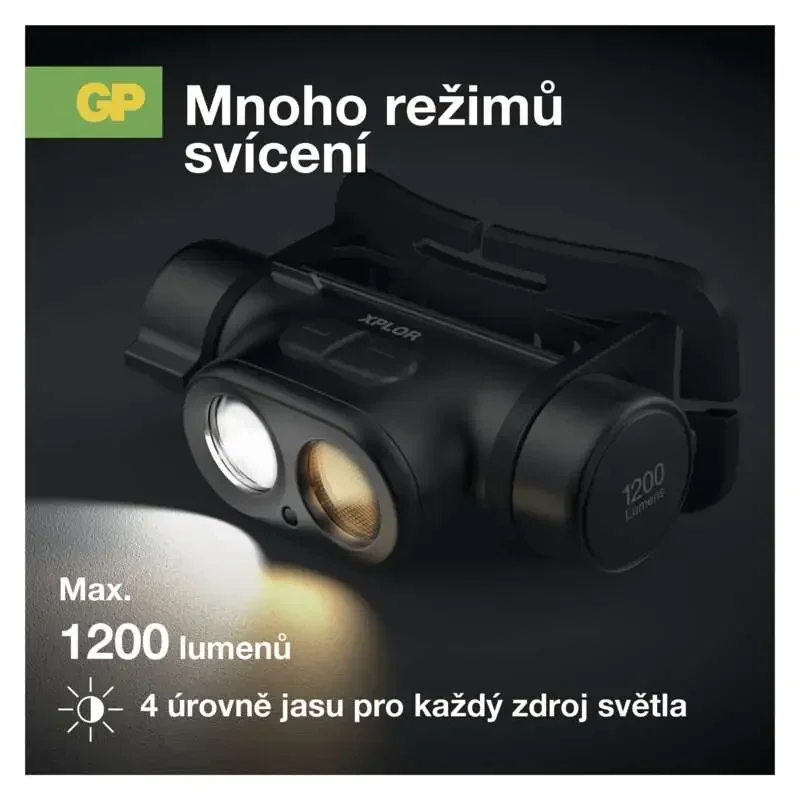 Dobíjacia LED čelovka GP Xplor PHR19, 1200 lm - 1451701900