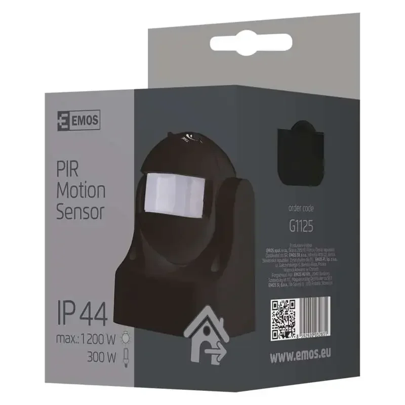 PIR senzor (snímač pohybu) IP44 1200W, čierny - 1454007250