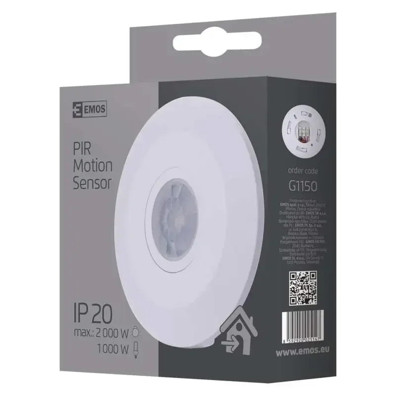 PIR senzor (snímač pohybu) IP20 2000W, biely - 1454009200