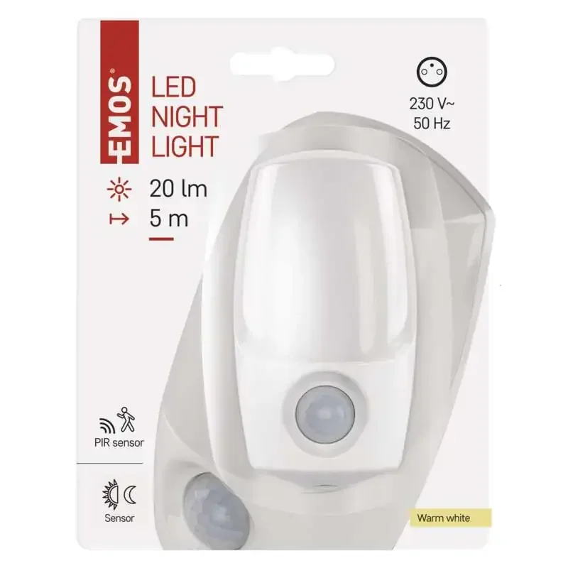 Nočné svetlo LED P3318 so senzorom pohybu do zásuvky - 1456000150