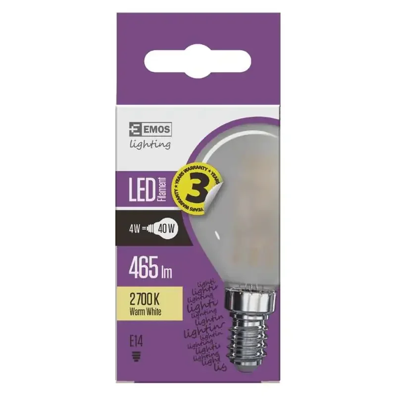 LED žiarovka Mini Globe Frosted 4W E14 Warm White - 1525281214