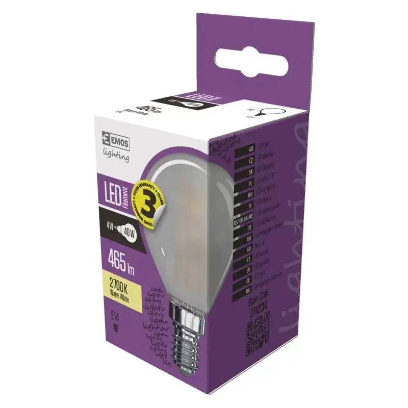 LED žiarovka Mini Globe Frosted 4W E14 Warm White - 1525281214