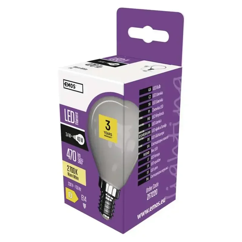 Filament Mini Globe 3,4W E14 LED žiarovka teplá biela - 1525281227