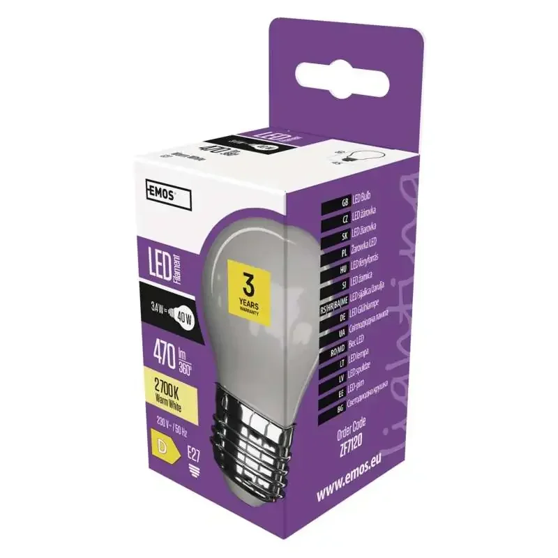 Filament Mini Globe 3,4W E27 LED žiarovka teplá biela - 1525283271