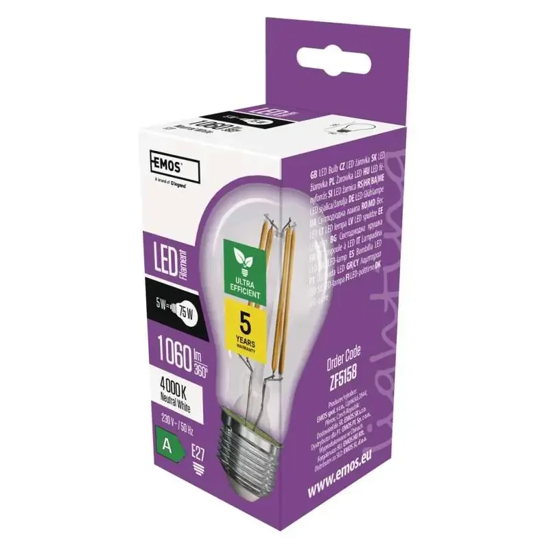 LED žiarovka triedy A 5W E27 neutrálnej bielej farby - 1525283412