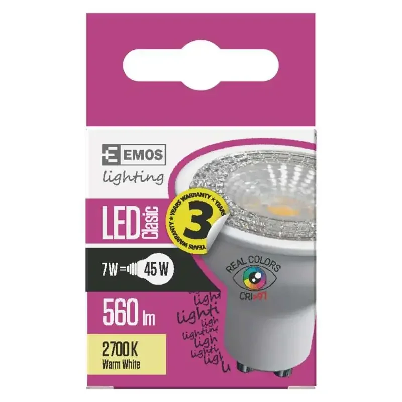 LED žiarovka Classic MR16 7W GU10 teplá biela Ra96 - 1525730214