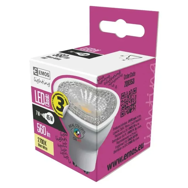 LED žiarovka Classic MR16 7W GU10 teplá biela Ra96 - 1525730214