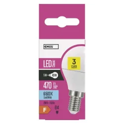 Klasická mini guľová LED žiarovka 5W E14 studená biela - 1525731101