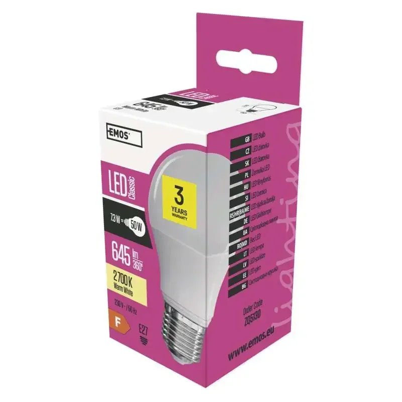 LED žiarovka Classic A60 7,3W E27 teplá biela - 1525733200