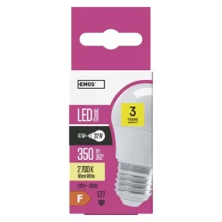 Klasická mini guľôčka 4,1W E27 LED žiarovka teplá biela - 1525733207