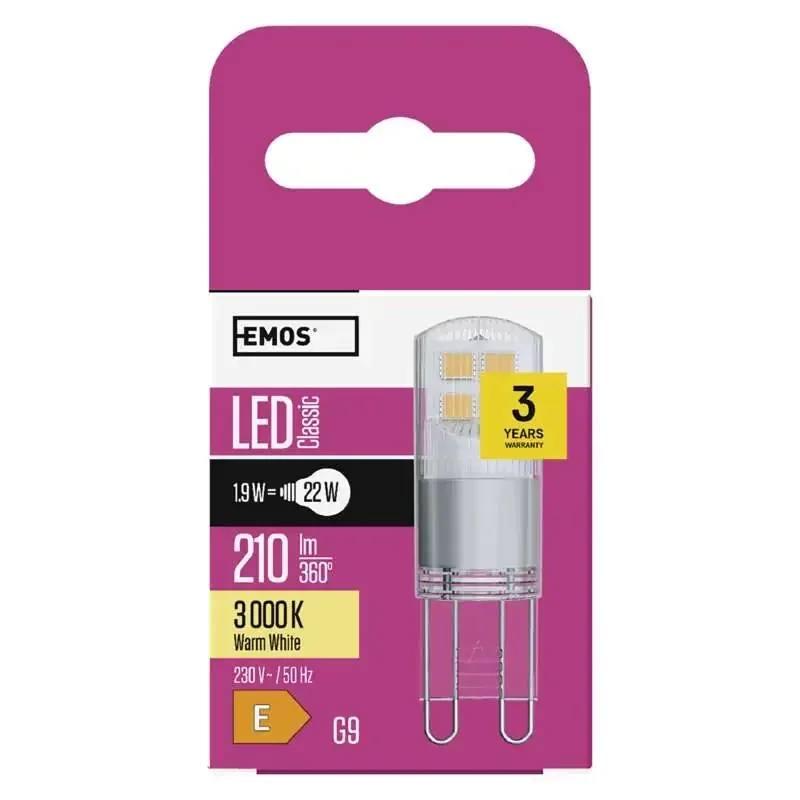 LED žiarovka Classic JC 1,9W G9 teplá biela - 1525736207