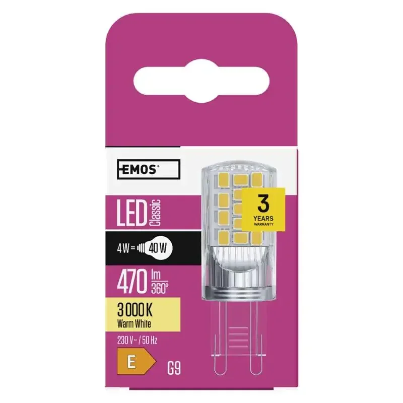 LED žiarovka Classic JC 4W G9 teplá biela - 1525736210