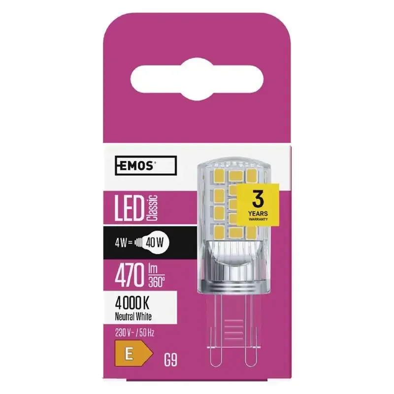LED žiarovka Classic JC 4W G9 neutrálna biela - 1525736410