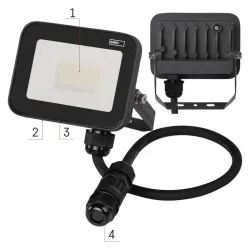 LED reflektor INOVO 20 W, sivý, neutrálna biela - 1531242622