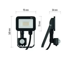 INOVO LED reflektor so senzorom pohybu, 10 W, sivý, neutrálna biela - 1531242712