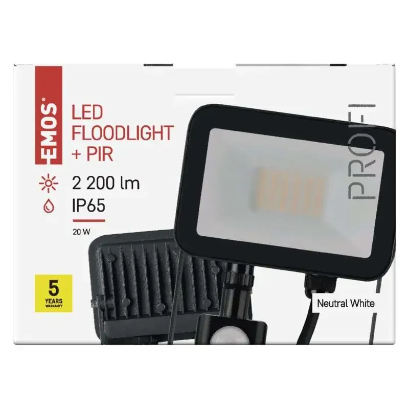 INOVO LED reflektor so senzorom pohybu, 20 W, sivý, neutrálna biela - 1531242722