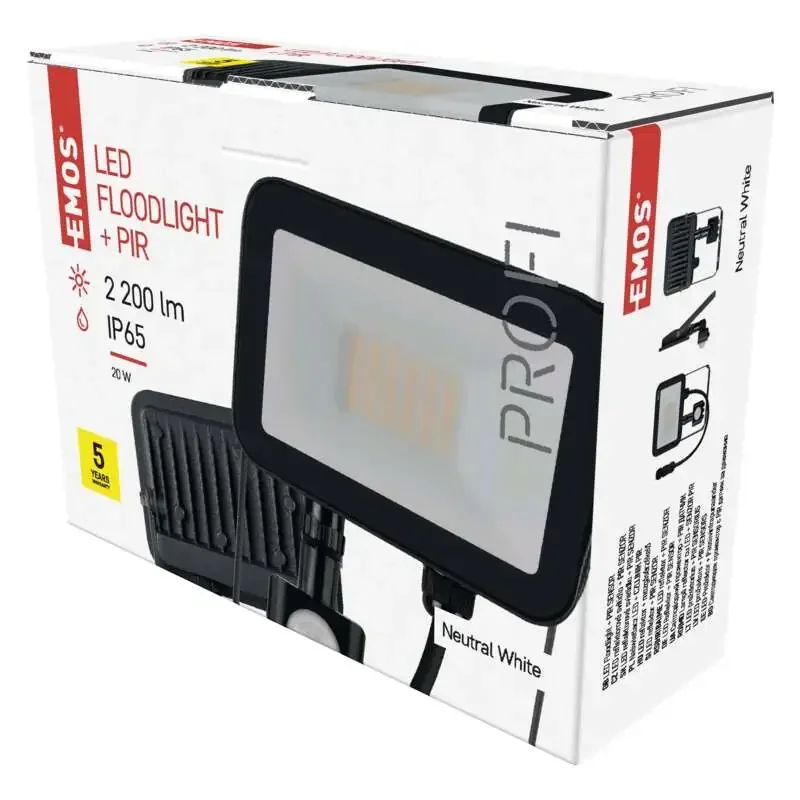 INOVO LED reflektor so senzorom pohybu, 20 W, sivý, neutrálna biela - 1531242722