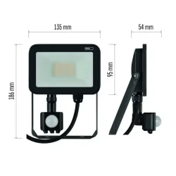 INOVO LED reflektor so senzorom pohybu, 20 W, sivý, neutrálna biela - 1531242722