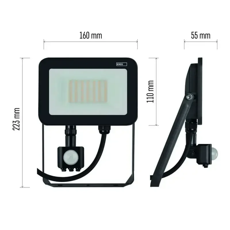 INOVO LED reflektor so senzorom pohybu, 30 W, sivý, neutrálna biela - 1531242732