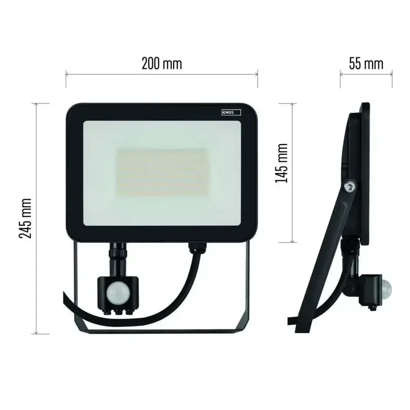 INOVO LED reflektor so senzorom pohybu, 50 W, sivý, neutrálna biela - 1531242742