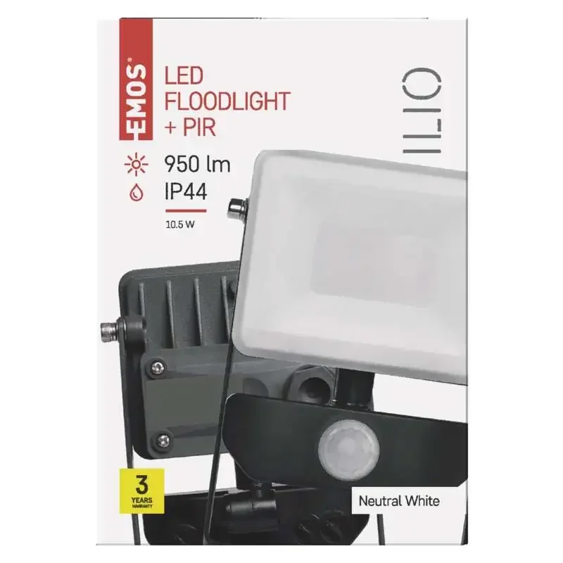 ILIO LED reflektor so senzorom pohybu, 10,5 W, čierny, neutrálna biela - 1531252910