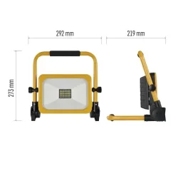 ACCO LED reflektor, dobíjací, prenosný, 30 W, žltý, studená biela - 1531283200