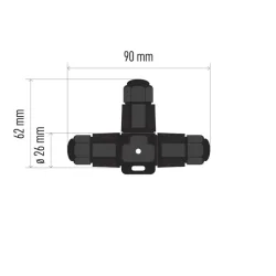 Kábel T-konektor plast, IP68 - 1531900030