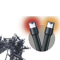 Vianočná reťaz LED pulzujúca, 12 m, jantárová/červená, časovač - 1534190800