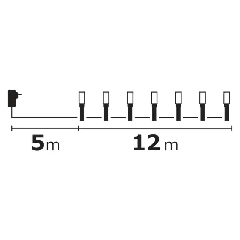Vianočná reťaz LED pulzujúca, 12 m, jantárová/červená, časovač - 1534190800