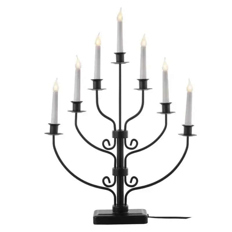 Čierny LED svietnik, 43x57cm, vnútorný, teplá biela - 1534221200 Čierny LED svietnik, 43x57cm, vnútorný, teplá biela - 1534221200