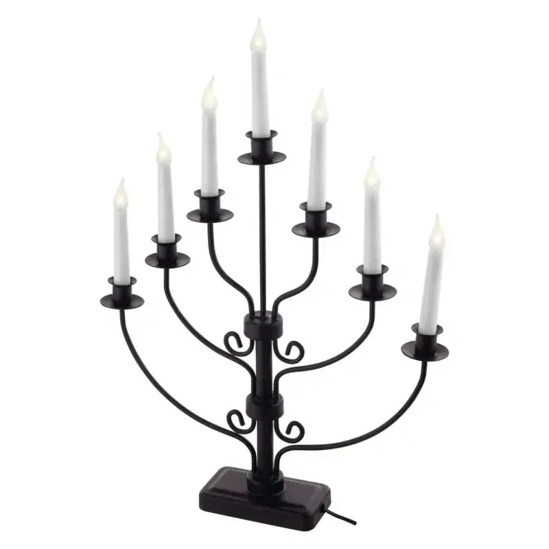 Čierny LED svietnik, 43x57cm, vnútorný, teplá biela - 1534221200 Čierny LED svietnik, 43x57cm, vnútorný, teplá biela - 1534221200