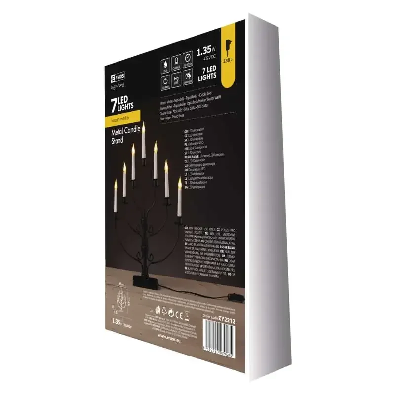 Čierny LED svietnik, 43x57cm, vnútorný, teplá biela - 1534221200 Čierny LED svietnik, 43x57cm, vnútorný, teplá biela - 1534221200
