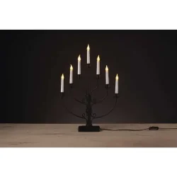 Čierny LED svietnik, 43x57cm, vnútorný, teplá biela - 1534221200 Čierny LED svietnik, 43x57cm, vnútorný, teplá biela - 1534221200