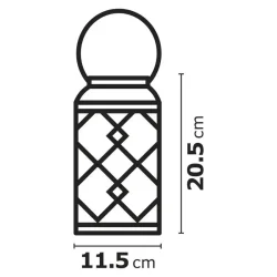 LED dekorácia - lampáš zdobený čiernou farbou, 3x AAA, blikajúci, t.b. - 1534222400