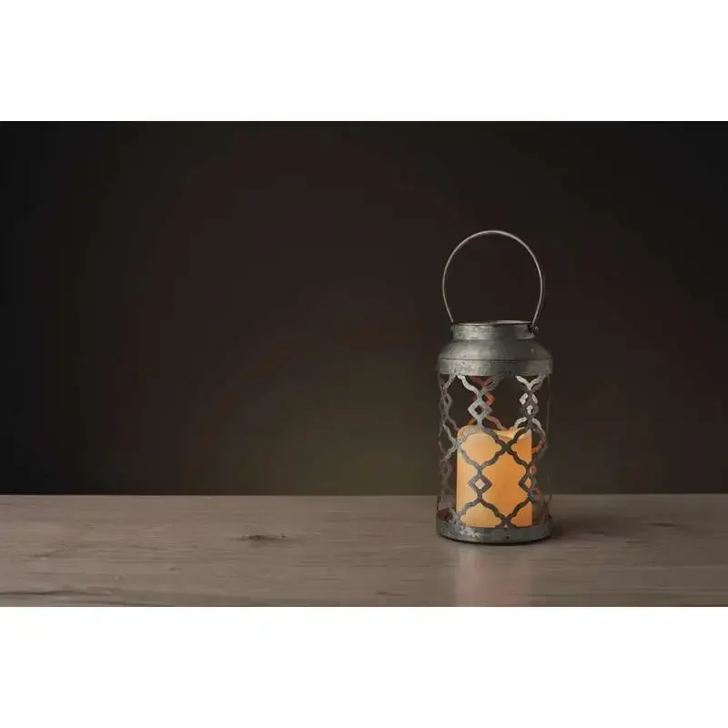 LED dekorácia - lampáš zdobený čiernou farbou, 3x AAA, blikajúci, t.b. - 1534222400
