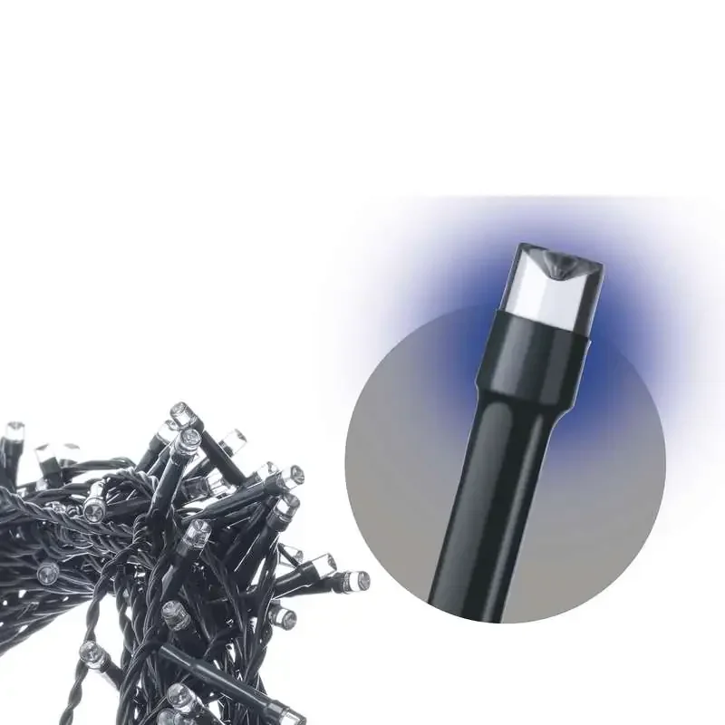 Pripojenie štandardnej vianočnej reťaze LED, 10 m, modrá - 1534990034