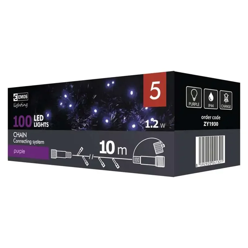 Pripojenie štandardnej vianočnej reťaze LED, 10 m, fialová - 1534990036 Pripojenie štandardnej vianočnej reťaze LED, 10 m, fialová - 1534990036
