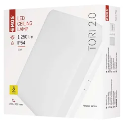 LED svietidlo TORI 22 x 22 cm, 15 W, neutrálna biela, IP54 - 1539082151