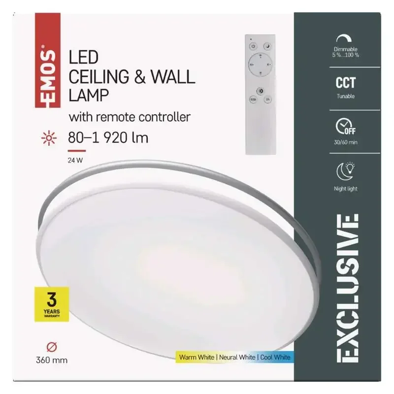 LED svietidlo ALVI 36 cm, 24 W, teplá studená biela, stmievateľné s diaľkovým ovládaním - 1539084002 LED svietidlo ALVI 36 cm, 24 W, teplá studená biela, stmievateľné s diaľkovým ovládaním - 1539084002