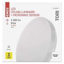 LED svietidlo so senzorom pohybu TORI 33 cm, 24 W, neutrálna biela, IP54 - 1539085240