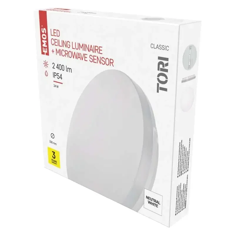LED svietidlo so senzorom pohybu TORI 33 cm, 24 W, neutrálna biela, IP54 - 1539085240